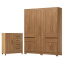 Ver imagem 1 de Guarda Roupa Casal Vizanno 10 Portas com Cômoda Montevideu com Pés Amêndola Touch - Demóbile