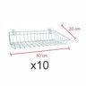 kit para expositor com 10 Cestos para painel canaletado 20x50 cm branco - 1