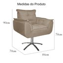 Ver imagem 5 de Kit 2 Poltronas Decorativa Clínica Com Base Giratória de Metal Opala Suede Cappuccino - LM DECOR
