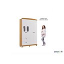 Ver imagem 6 de Guarda Roupa 4 Portas 2 Gavetas Roupeiro 100% Mdf Quarto Criança Infantil Solteiro Cor Branco/nature