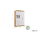 Ver imagem 5 de Guarda Roupa 4 Portas 2 Gavetas Roupeiro 100% Mdf Quarto Criança Infantil Solteiro Cor Branco/nature