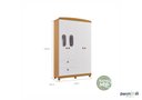Ver imagem 5 de Guarda Roupa 4 Portas 2 Gavetas Roupeiro 100% Mdf Quarto Criança Infantil Solteiro Cor Branco/nature
