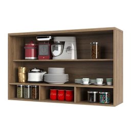 Armário Aéreo 120cm 2 Portas De Correr E Nicho Inferior Mel - 6