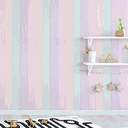 Ver imagem 2 de Papel de Parede para Quarto Infantil Ripas Coloridas Adesivo Lavável