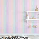 Ver imagem 2 de Papel de Parede para Quarto Infantil Ripas Coloridas Adesivo Lavável