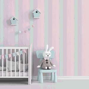 Papel de Parede para Quarto Infantil Ripas Coloridas Adesivo Lavável