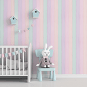 Ver imagem 1 de Papel de Parede para Quarto Infantil Ripas Coloridas Adesivo Lavável