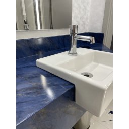 Papel de Parede Mármore Azul Macaúbas Vinil Adesivo Impermeável Lavável Pia Box Mesa 2m X 60 Cm - 4
