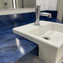 Ver imagem 2 de Papel de Parede Mármore Azul Macaúbas Vinil Adesivo Impermeável Lavável Pia Box Mesa 2m X 60 Cm