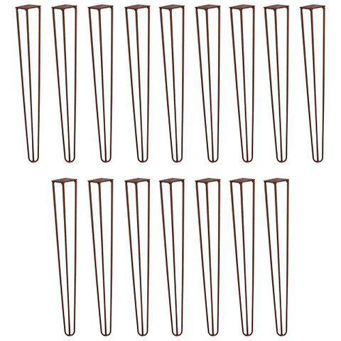 Kit 16 Pés de Metal 60 CM Hairpin Legs Mesa de Canto Aparador Bronze