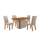 Ver imagem 1 de Mesa de Jantar Isadora 120 cm Tampo MDF Canto Copo Laminado com 4 Cadeiras Lira