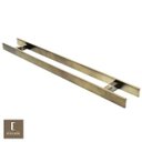 Ver imagem 2 de Puxador Para Portas Duplo em Aço Inox 304 Modelo Clean Antique Ouro Velho para portas: pivotantes/ -