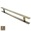 Ver imagem 1 de Puxador Para Portas Duplo em Aço Inox 304 Modelo Clean Antique Ouro Velho para portas: pivotantes/ -