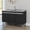 Ver imagem 4 de Balcão de Pia Manu 120 cm Preto Fosco com Pia Inox Tramontina - AJL