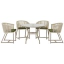 Ver imagem 1 de Mesa com 4 Cadeiras de Jantar Roma 100cm e Noronha em Aluminío Fendi Corda Nautica Estofado 13 Trama