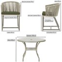 Ver imagem 2 de Mesa com 4 Cadeiras de Jantar Roma 100cm e Noronha em Aluminío Fendi Corda Nautica Estofado 13 Trama