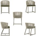 Ver imagem 5 de Mesa com 4 Cadeiras de Jantar Roma 100cm e Noronha em Aluminío Fendi Corda Nautica Estofado 13 Trama