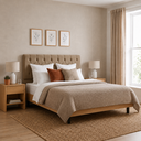Ver imagem 3 de Cabeceira de Cama Box Casal 140 cm Mallu - Veludo Bege Escuro