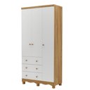 Ver mais imagens de Guarda-Roupa Peroba Junior 3 Portas 3 Gavetas Branco Amêndoa