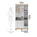 Ver imagem 2 de Guarda-Roupa Peroba Junior 3 Portas 3 Gavetas Branco Amêndoa
