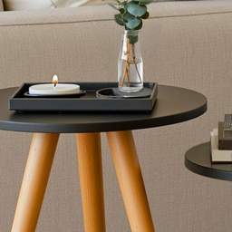 Conjunto Três Mesas Decorativa de Canto Criado Tripé Madeira Mdf Apoio Porta Objetos Cama Sala Sofá - 5