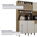 Ver imagem 5 de Armário de Cozinha 5 Portas 1 Gaveta Canastra Valdemóveis Cinamomo/off White
