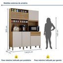 Ver imagem 7 de Armário de Cozinha 5 Portas 1 Gaveta Canastra Valdemóveis Cinamomo/off White