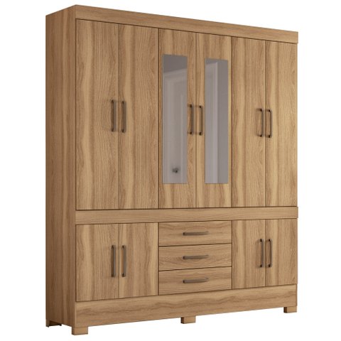 Guarda Roupa Casal 10 Portas 2 Com Espelho Elite New Murano D02 Amendola Touch - Mpozenato