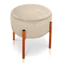 Ver imagem 3 de Puff Iron Suede Bege Base Metálica Cobre