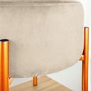 Ver imagem 4 de Puff Iron Suede Bege Base Metálica Cobre
