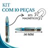Jogo de Pontas Bits Phillips Magnetica Ph2 50mm com 10 Peças Gross - 3