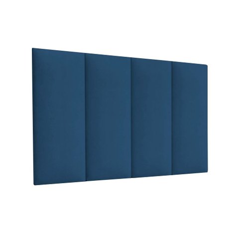 Cabeceira Solteiro Mdf/mdp Estofada Suede 0,90 Azul