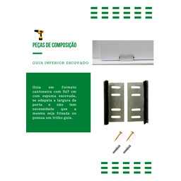 Kit p/ Porta Dupla Celeiro - Trilho Tubular 3,00 M - Prata - Al-Fer - 3