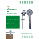 Ver imagem 4 de Kit p/ Porta Dupla Celeiro - Trilho Tubular 3,00 M - Prata - Al-Fer