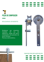 Ver imagem 4 de Kit p/ Porta Dupla Celeiro - Trilho Tubular 3,00 M - Prata - Al-Fer
