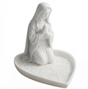 Ver imagem 5 de Oratório Porta Terço com Imagem de Nossa Senhora Base Coração Branco Decorativo Altar Religioso