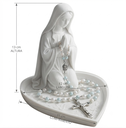 Ver imagem 2 de Oratório Porta Terço com Imagem de Nossa Senhora Base Coração Branco Decorativo Altar Religioso