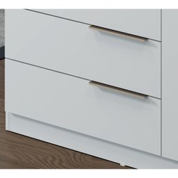 Cômoda Porta Joia Tampo Vidro 5 Gavetas Corrediças Telescopicas Lume Branco Demartez - 7