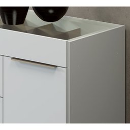 Cômoda Porta Joia Tampo Vidro 5 Gavetas Corrediças Telescopicas Lume Branco Demartez - 6