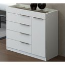 Ver imagem 2 de Cômoda Porta Joia Tampo Vidro 5 Gavetas Corrediças Telescopicas Lume Branco Demartez