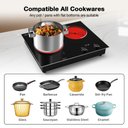 Ver imagem 4 de Vbgk Cooktop Elétrico Duplo 3000w com 10 Níveis de Aquecimento e Timer (preto)