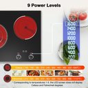 Ver mais imagens de Vbgk Cooktop Elétrico Duplo 3000w com 10 Níveis de Aquecimento e Timer (preto)