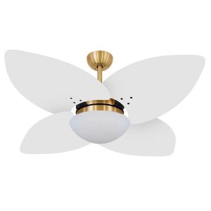 Ventilador de Teto Vd42 Dunamis Dourado 4 Pás MDF Branco 110V
