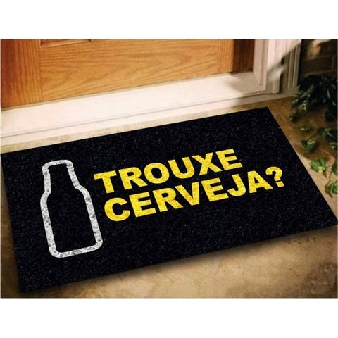Tapete Capacho Trouxe Cerveja 60x40 - Preto