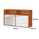 Ver imagem 4 de Armário Aéreo 100% Mdf Portas de Correr com Vidro Claire Cinamomo/branco