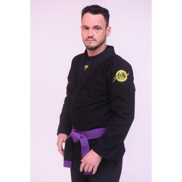Kimono Jiu Jitsu Revolução In The Guard Trançado Preto A3 - 3