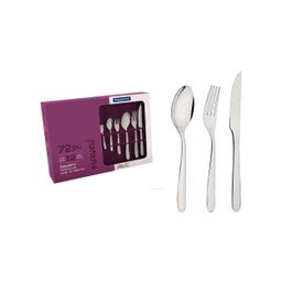 Faqueiro Havaí Aço Inox com Facas para Churrasco Acabamento em Brilho Detalhes no Cabo 72 Pçs - 1