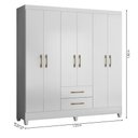 Ver imagem 5 de Guarda Roupa Casal 6 Portas 2 Gavetas 1,53m Branco Panamá Moval
