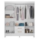 Ver imagem 4 de Guarda Roupa Casal 6 Portas 2 Gavetas 1,53m Branco Panamá Moval