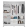 Guarda Roupa Casal 6 Portas 2 Gavetas 1,53m Branco Panamá Moval - 4